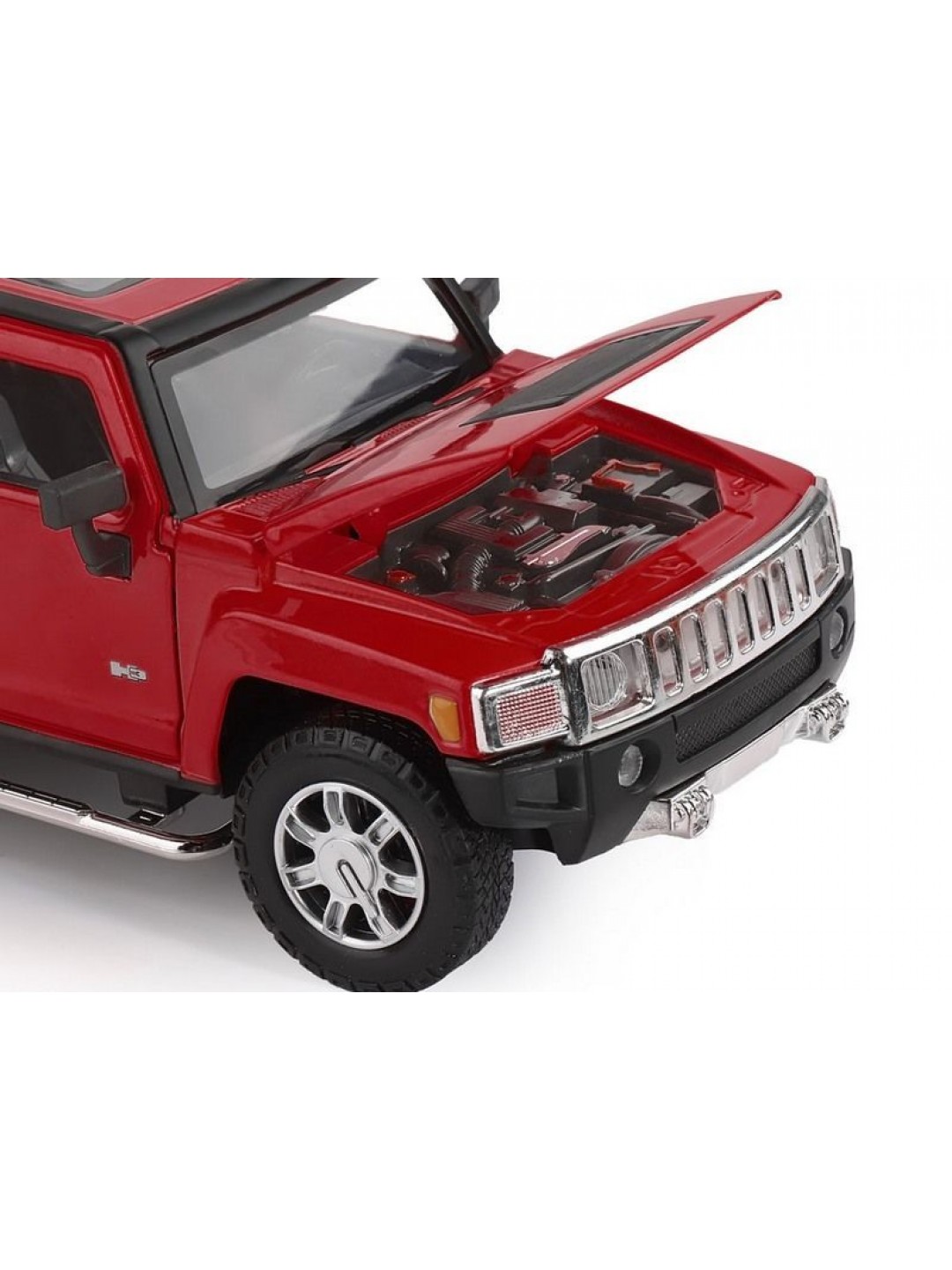 Машина "АВТОПАНОРАМА" Hummer H3, красный, 1/24, свет, звук, в/к 24,5*12,5*10,5 см