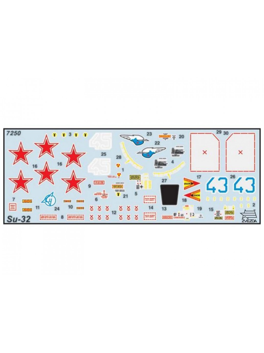 Сборная модель ZVEZDA Российский фронтовой бомбардировщик Су-32ФН, 1/72