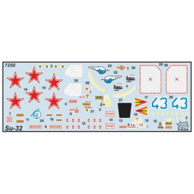 Сборная модель ZVEZDA Российский фронтовой бомбардировщик Су-32ФН, 1/72
