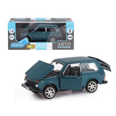 Машина "АВТОПАНОРАМА" ВАЗ 21214, 1/22, синий, инерция, в/к 24,5*12,5*10,5 см