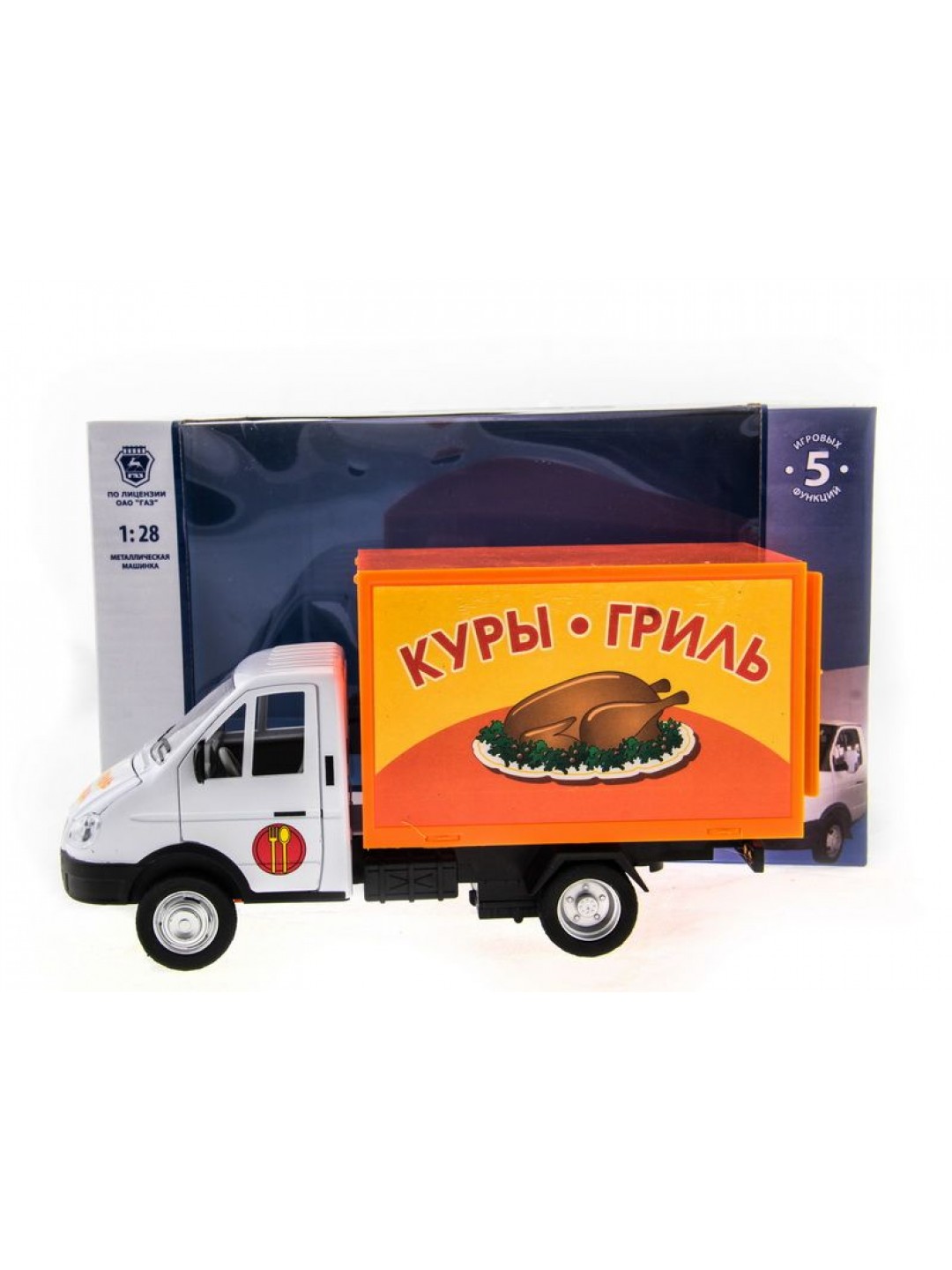 Машина "АВТОПАНОРАМА" "ГАЗель" (кура-гриль) 1/28, в/к 24*14*12 см