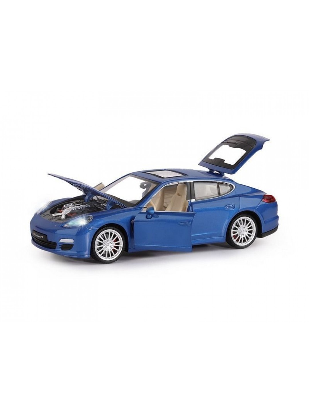 Машина "АВТОПАНОРАМА" Porsche Panamera S, синий, 1/24, свет, звук, в/к 24,5*12,5*10,5 см