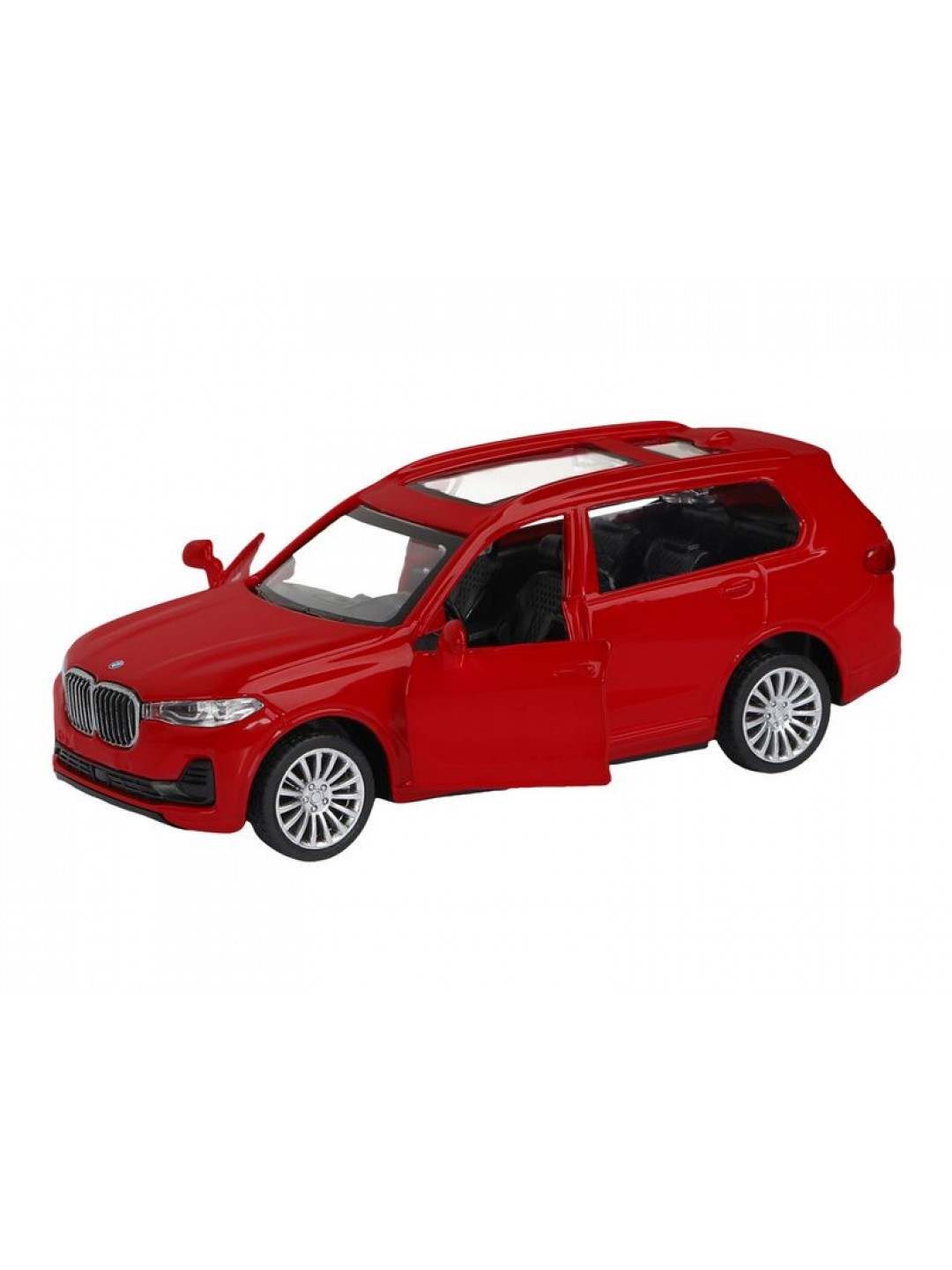 Машина "АВТОПАНОРАМА" BMW X7, 1/44, красный металлик, откр. двери, в/к 17,5*12,5*6,5 см