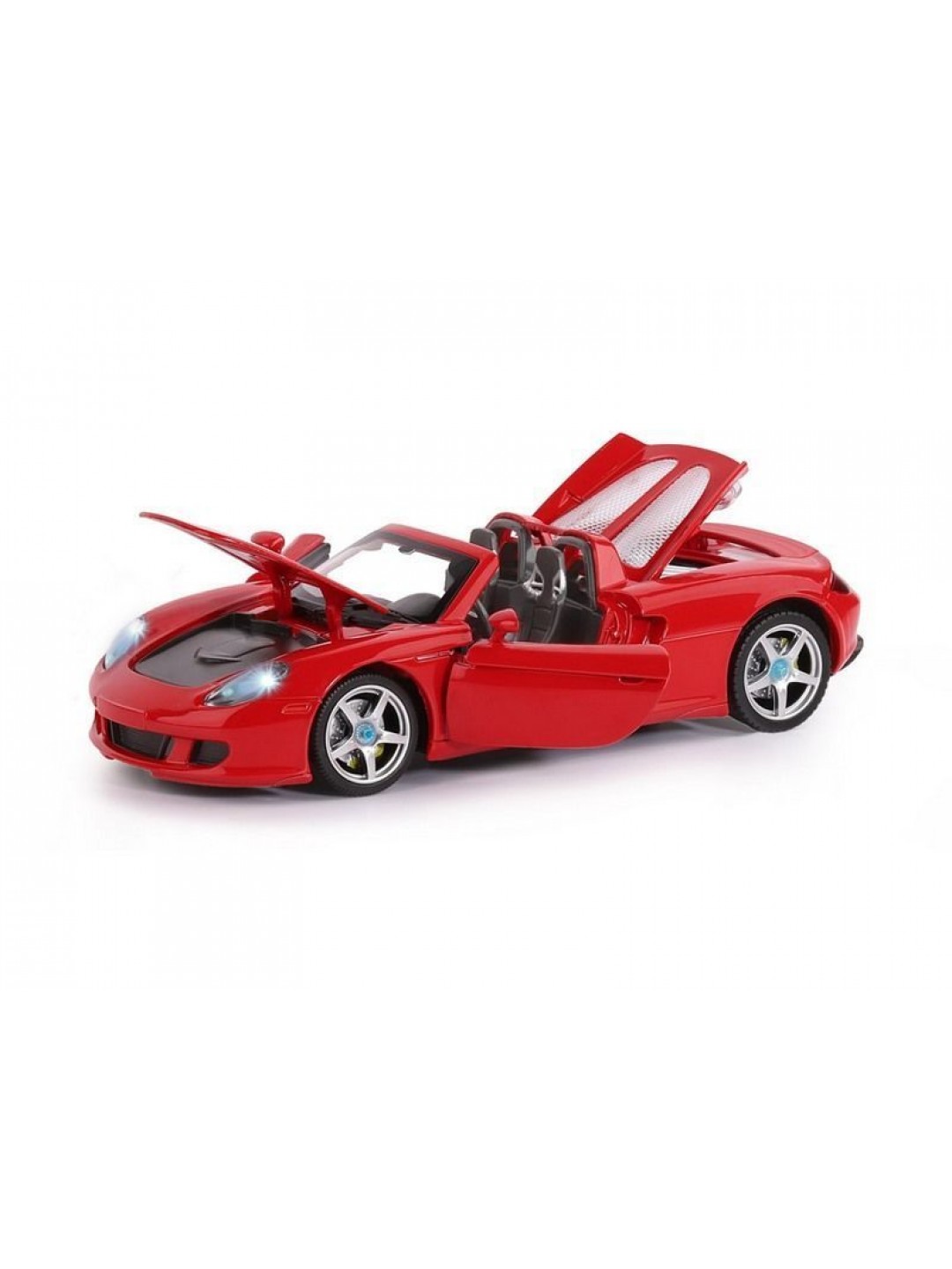 Машина "АВТОПАНОРАМА" Porsche Carrera GT, красный, 1/24, свет, звук, в/к 24,5*12,5*10,5 см