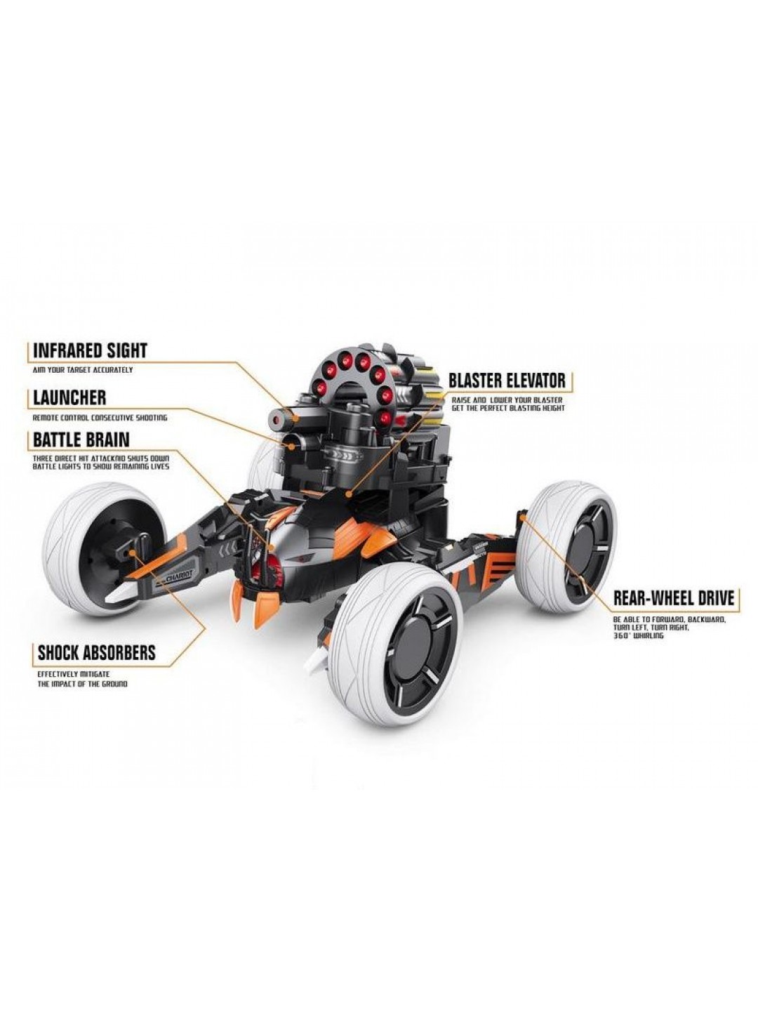 Р/У боевая машина Universe Chariot, лазер, ракеты, голубая, Ni-Mh и З/У, 2.4G