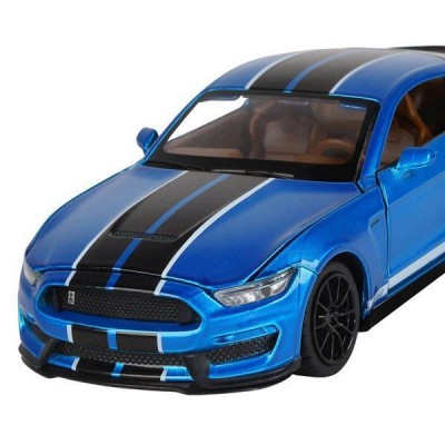 Машина "АВТОПАНОРАМА" Ford Shelby GT350, синий, 1/32, свет, звук, инерция, в/к 17,5*13,5*9 см