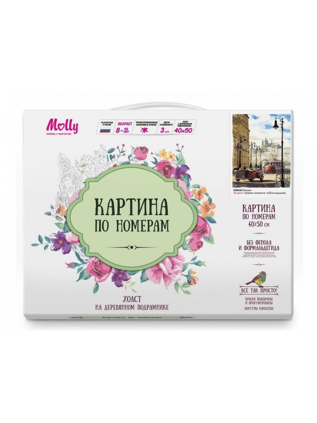 Картина по номерам 40х50 Лондон (22 цвета)