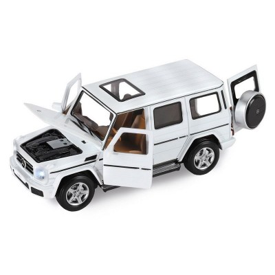 Машина "АВТОПАНОРАМА" Mercedes-Benz G350d, белый, 1/32, свет, звук, инерция, в/к 18*9*13,5 см
