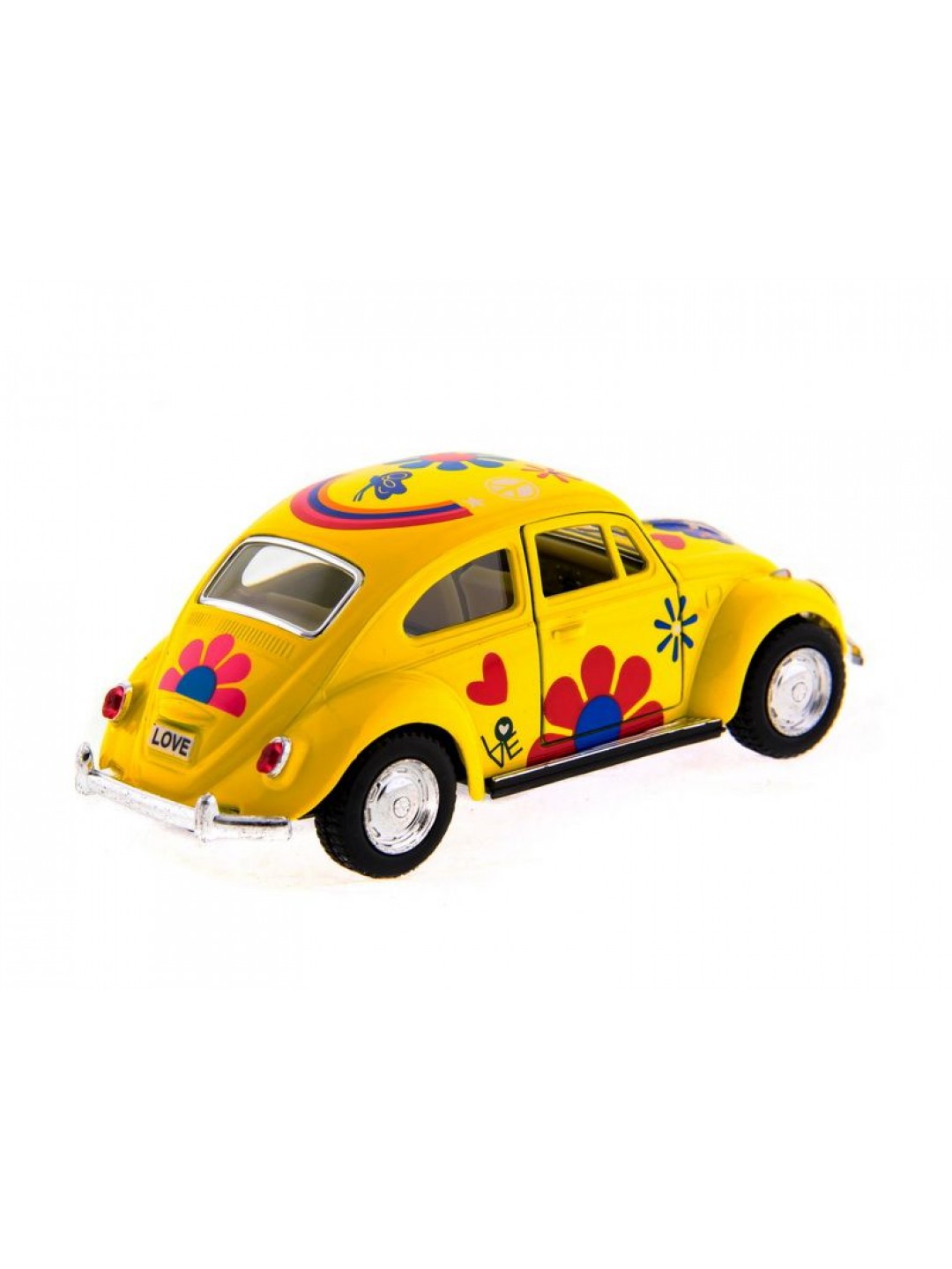 Машина Kinsmart 1967 Volkswagen Classical Beetle with printing инерция (1/12шт.) 1:32 б/к