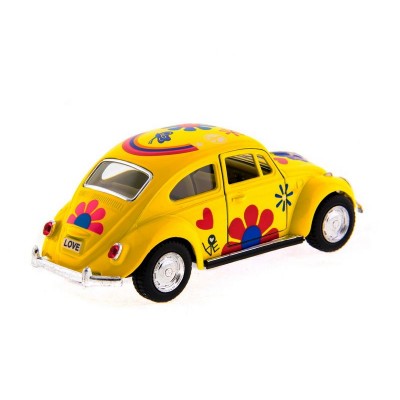 Машина Kinsmart 1967 Volkswagen Classical Beetle with printing инерция (1/12шт.) 1:32 б/к