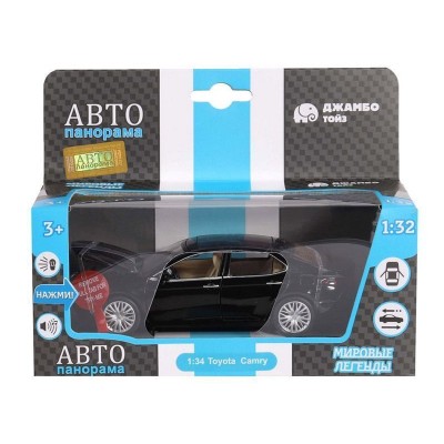 Машина "АВТОПАНОРАМА" Toyota Camry, черный, 1/32, свет, звук, инерция, в/к 17,5*13,5*9 см