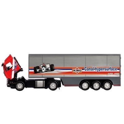 Машина "АВТОПАНОРАМА" Volvo, красный, 1/50, свет, звук, в/к 28*14*10 см