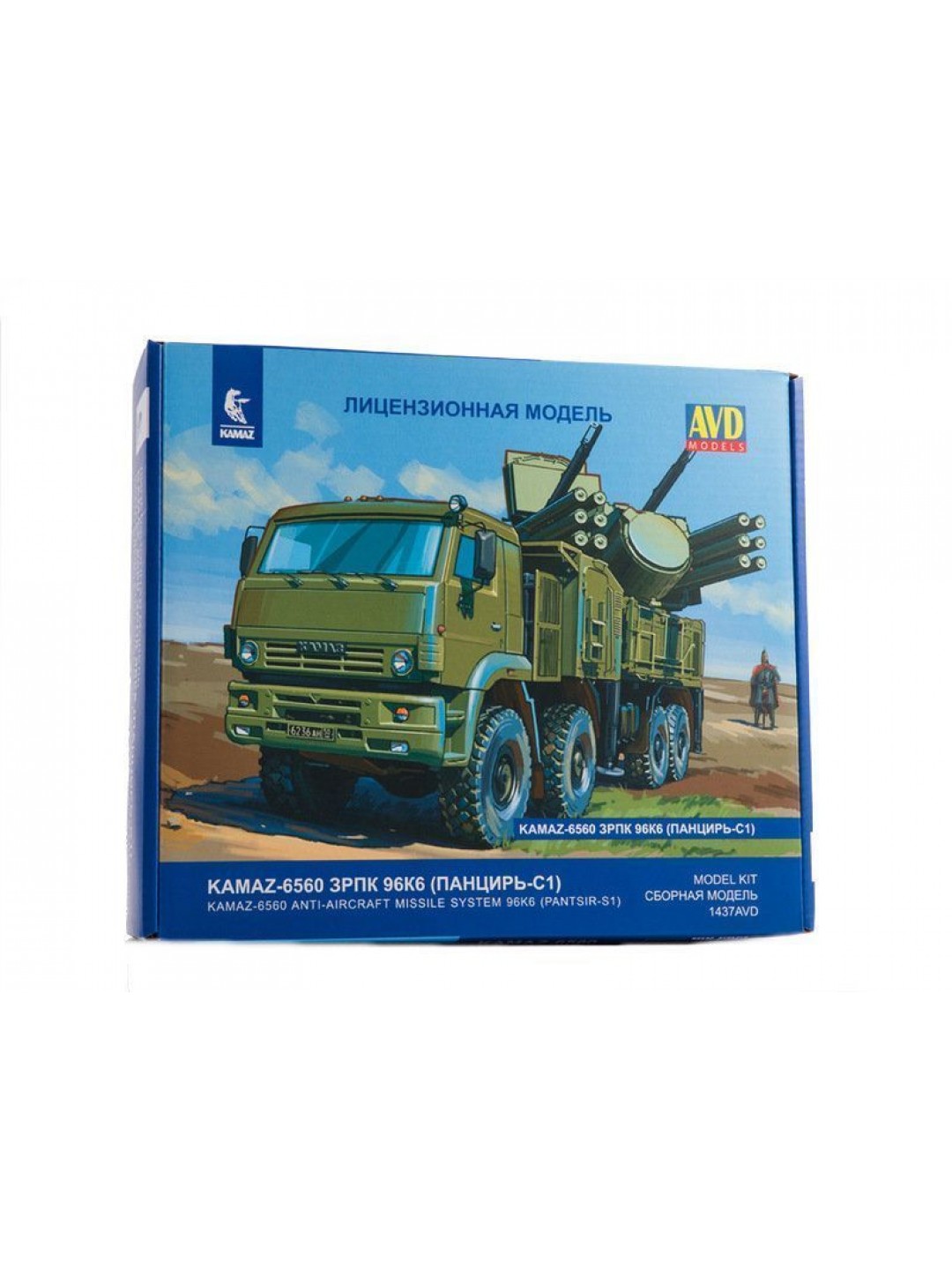 Сборная модель AVD КАМАЗ-6560 ЗРПК 96К6 (Панцирь-С1), 1/43