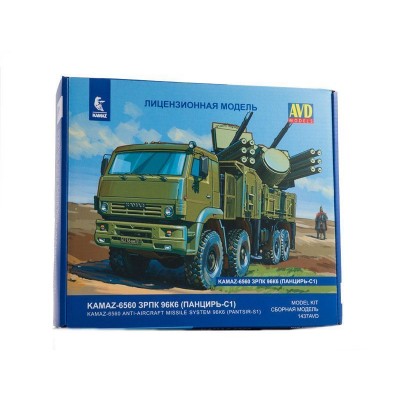 Сборная модель AVD КАМАЗ-6560 ЗРПК 96К6 (Панцирь-С1), 1/43
