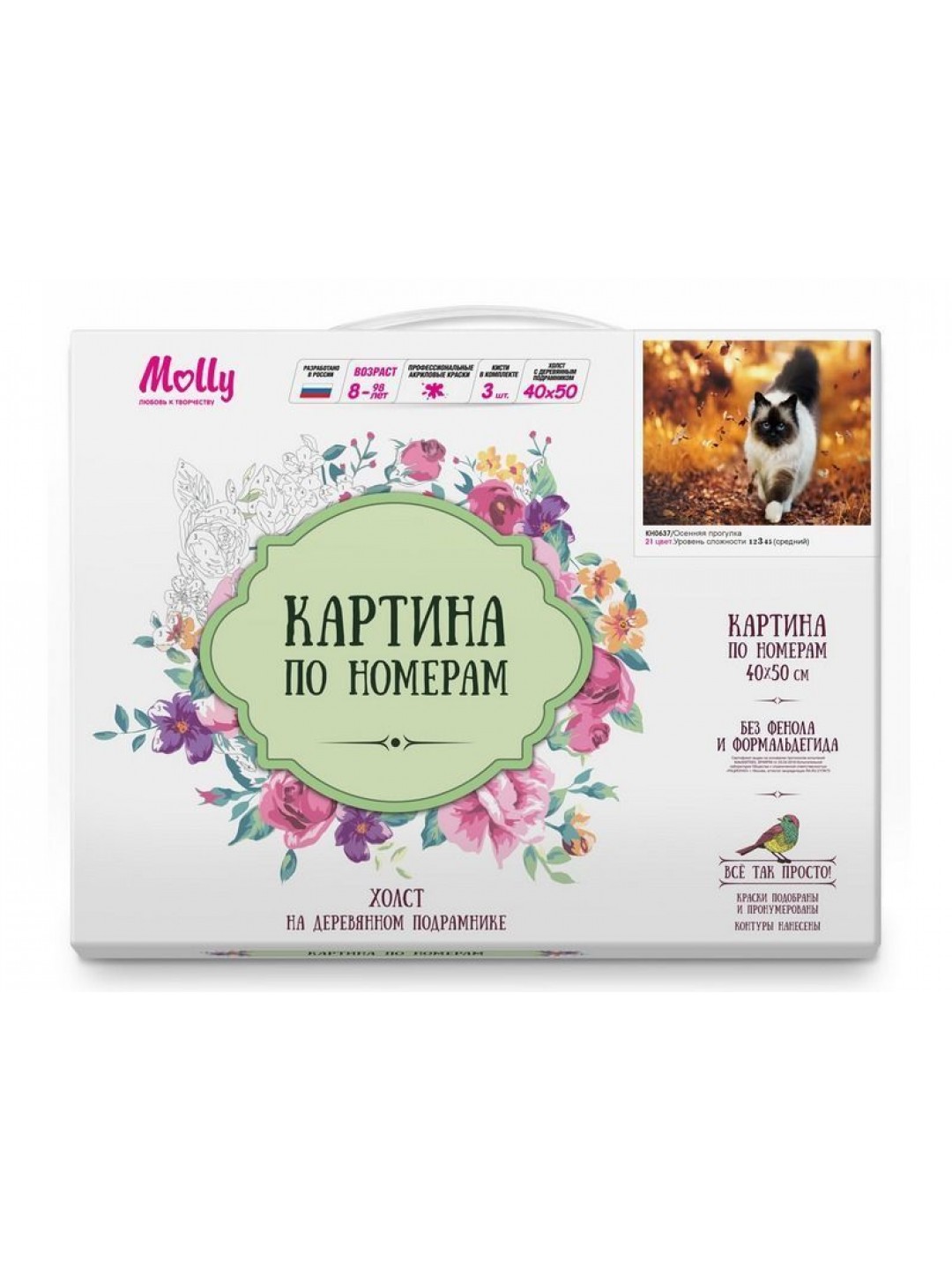 Картина по номерам 40х50 Осенняя прогулка (21 цвет)
