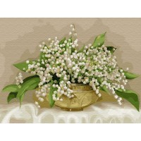 Картина по номерам с цветной схемой на холсте 30х40 Бузин.Ландыши в хрустальной вазочке (20 цветов) Картина по номерам с цветной схемой на холсте 30х40 Бузин.Ландыши в хрустальной вазочке (20 цветов)