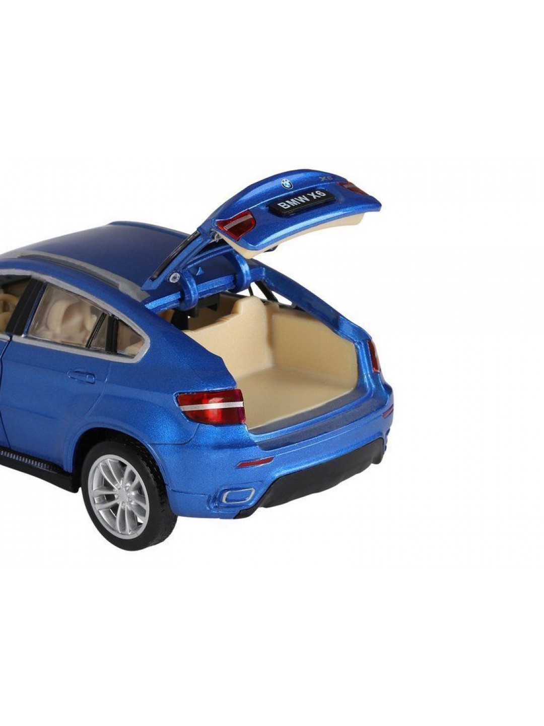 Машина "АВТОПАНОРАМА" BMW X6, синий, 1/32, свет, звук, инерция, в/к 17,5*13,5*9 см