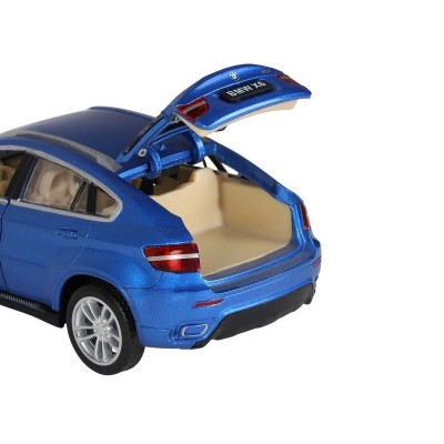 Машина "АВТОПАНОРАМА" BMW X6, синий, 1/32, свет, звук, инерция, в/к 17,5*13,5*9 см