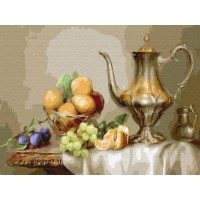 Картина по номерам 40х50 Бузин. Натюрморт с фруктами (30 цветов) Картина по номерам 40х50 Бузин. Натюрморт с фруктами (30 цветов)