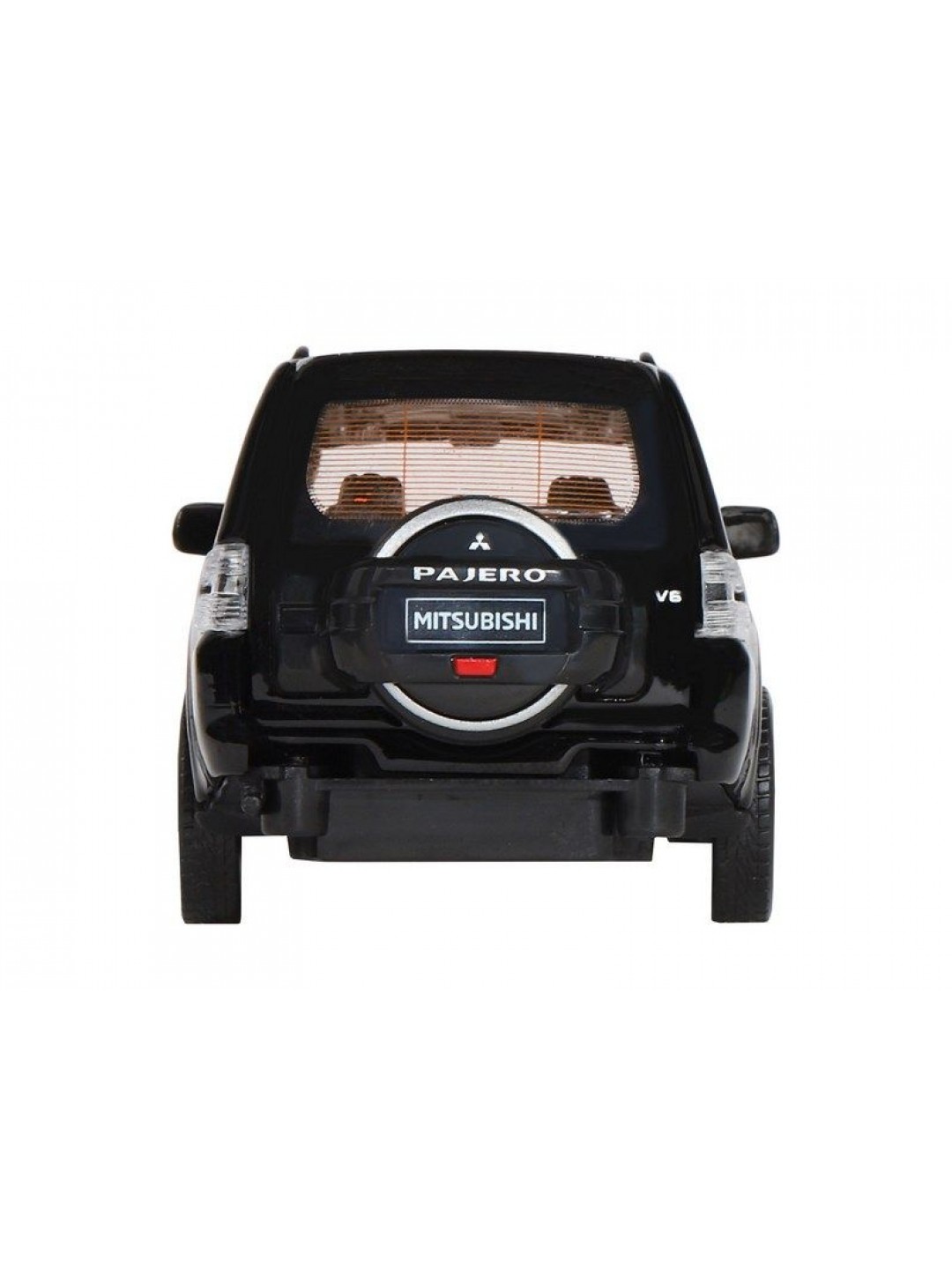 Машина "АВТОПАНОРАМА" Mitsubishi Pajero 4WD Tubro, черный, 1/33, свет, звук, в/к 17,5*13,5*9 см