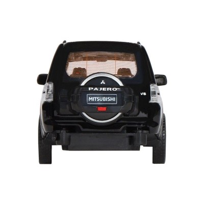 Машина "АВТОПАНОРАМА" Mitsubishi Pajero 4WD Tubro, черный, 1/33, свет, звук, в/к 17,5*13,5*9 см