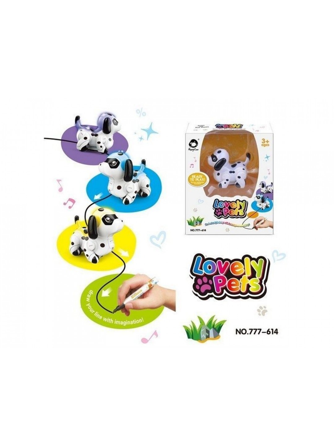 Робот-собачка HappyCow 777-614, сенсор, движется по линии, свет, звук