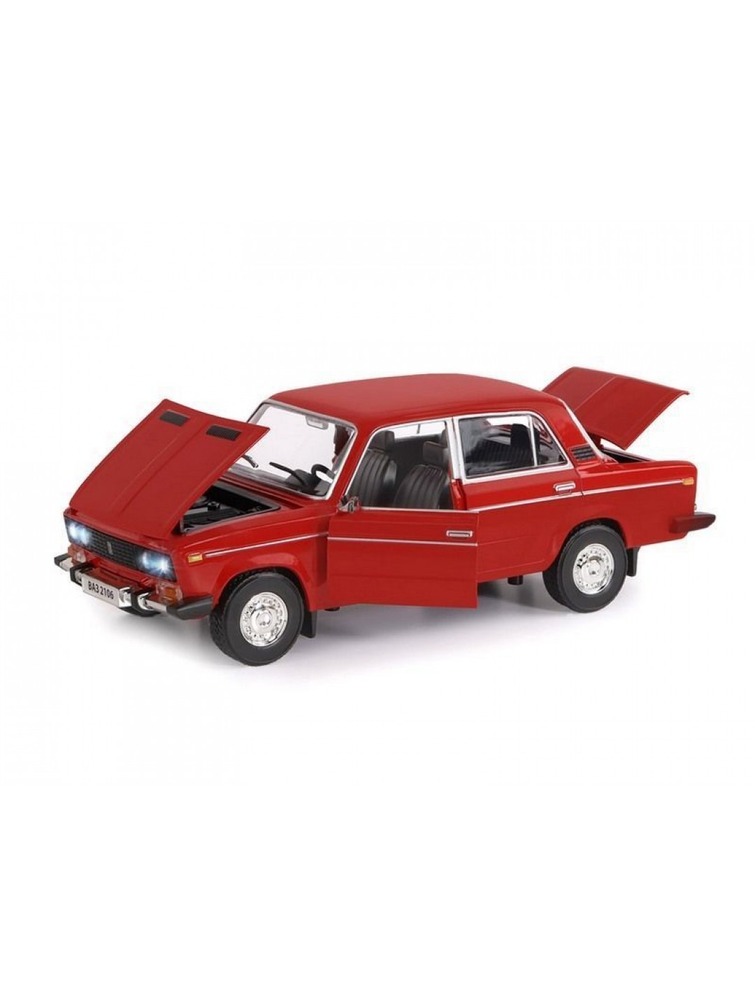 Машина "АВТОПАНОРАМА" ВАЗ 2106, 1/22, красный, инерция, в/к 24,5*12,5*10,5 см