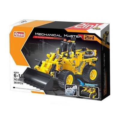 Конструктор Qihui Mechanical Master 2 в 1 Бульдозер и Танк (261 деталь)