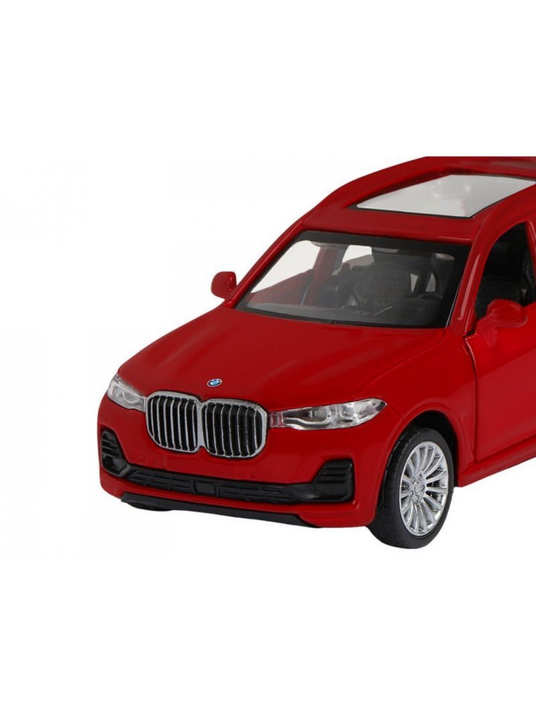 Машина "АВТОПАНОРАМА" BMW X7, 1/44, красный металлик, откр. двери, в/к 17,5*12,5*6,5 см