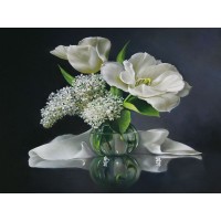 Алмазная мозаика 15х20 Белый букет (16 цветов) Алмазная мозаика 15х20 Белый букет (16 цветов)