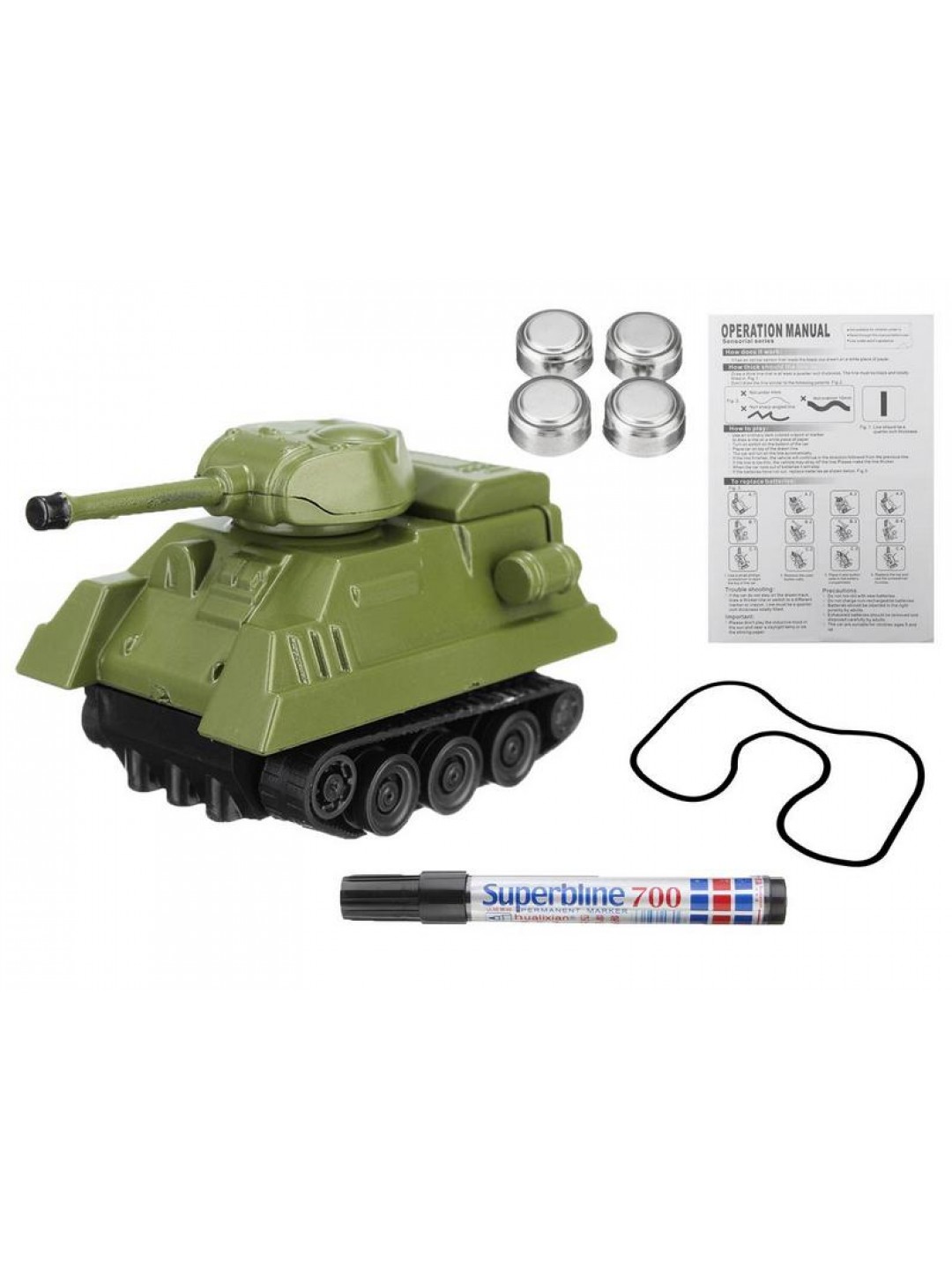 Танк GOLD LIGHT TOYS 777-006, сенсор, едет по линии