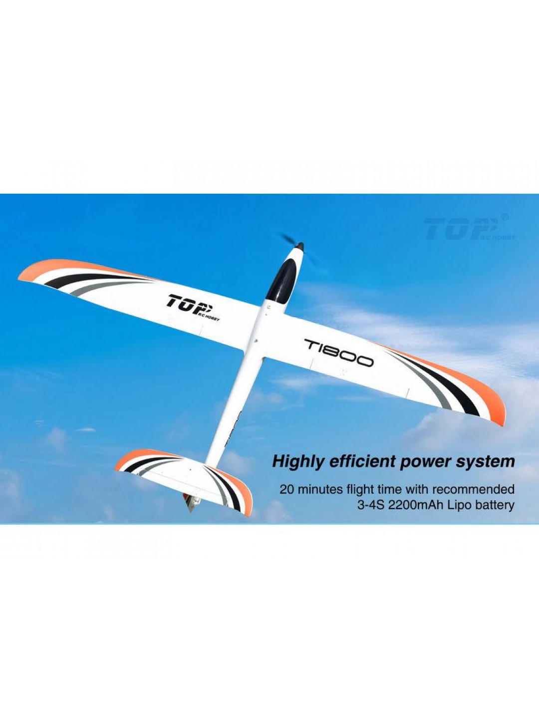 Радиоуправляемый планер Top RC T1800 (Propeller Power System) 1800мм 2.4G 4-ch LiPo RTF