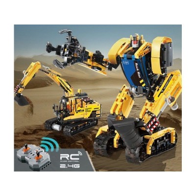 Радиоуправляемый конструктор CADA 2 в 1 экскаватор ROCK MAN (930 деталей)