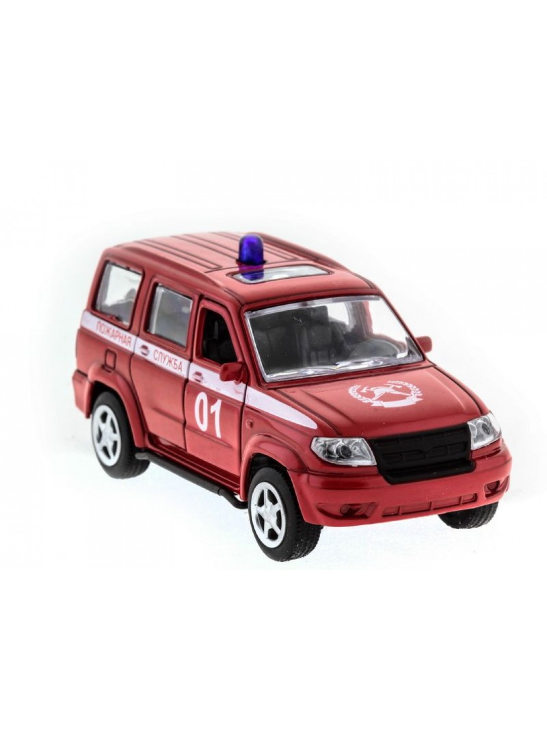 Машина "АВТОПАНОРАМА" инерц. УАЗ Патриот (пожарная) 1/50, в/к 12*7*5,5 см