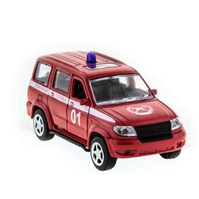 Машина "АВТОПАНОРАМА" инерц. УАЗ Патриот (пожарная) 1/50, в/к 12*7*5,5 см