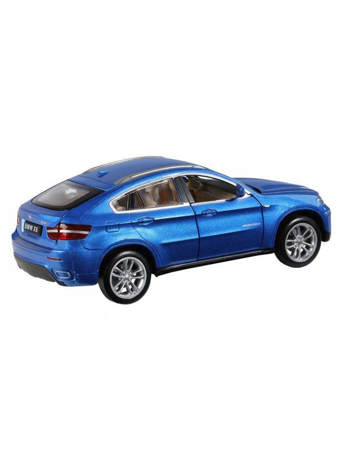 Машина "АВТОПАНОРАМА" BMW X6, синий, 1/32, свет, звук, инерция, в/к 17,5*13,5*9 см