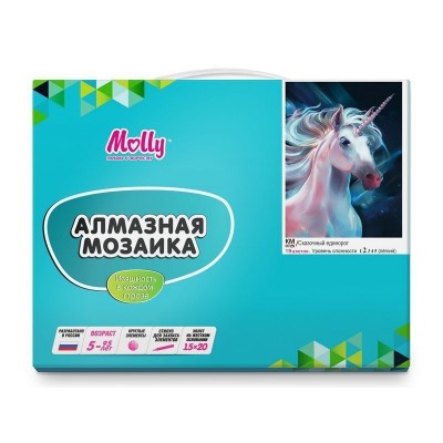 Алмазная мозаика 15х20 СКАЗОЧНЫЙ ЕДИНОРОГ (19 цветов)