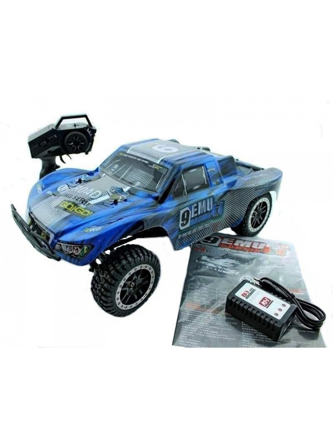 Радиоуправляемый шорт-корс Remo Hobby 9EMU TWINS MOTOR (синий) 4WD 2.4G 1/8 RTR