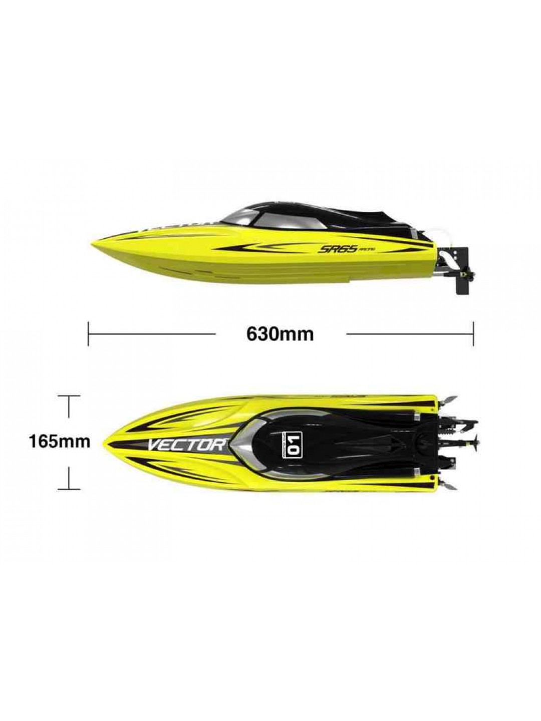 Радиоуправляемый катер Volantex RC Vector SR65 желтый Brushless 2.4G LiPo RTR