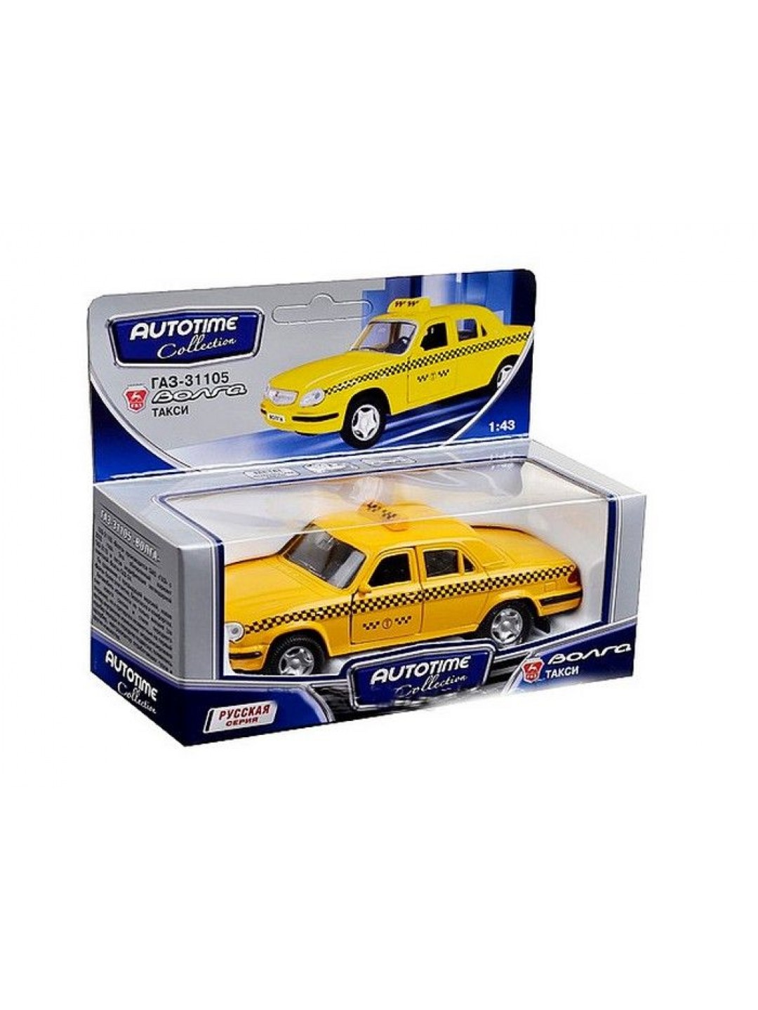 Машина Autotime "ГАЗ-31105 "ВОЛГА" такси 1:43