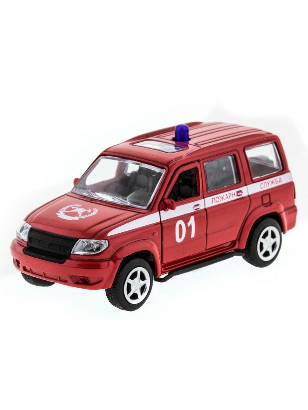 Машина "АВТОПАНОРАМА" инерц. УАЗ Патриот (пожарная) 1/50, в/к 12*7*5,5 см