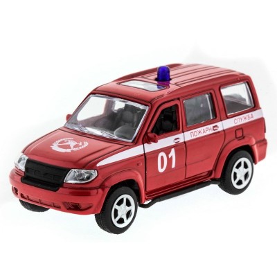 Машина "АВТОПАНОРАМА" инерц. УАЗ Патриот (пожарная) 1/50, в/к 12*7*5,5 см