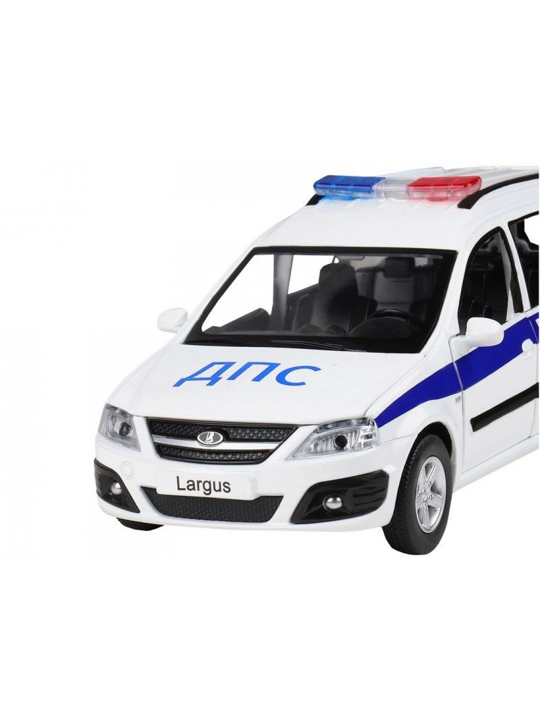 Машина "АВТОПАНОРАМА" LADA LARGUS "Полиция", 1/24, свет, звук, инерция, в/к 24,5*12,5*10,5 см