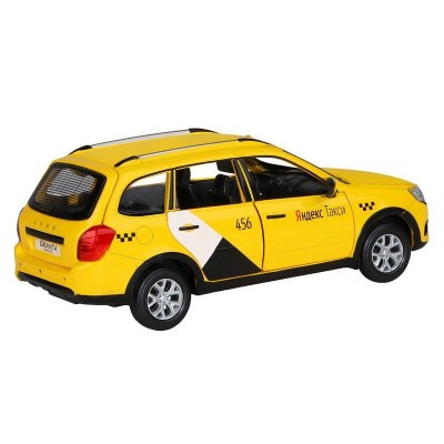 Машина "АВТОПАНОРАМА" Яндекс.Такси LADA GRANTA CROSS, желтый, 1/24, в/к 24,5*12,5*10,5 см