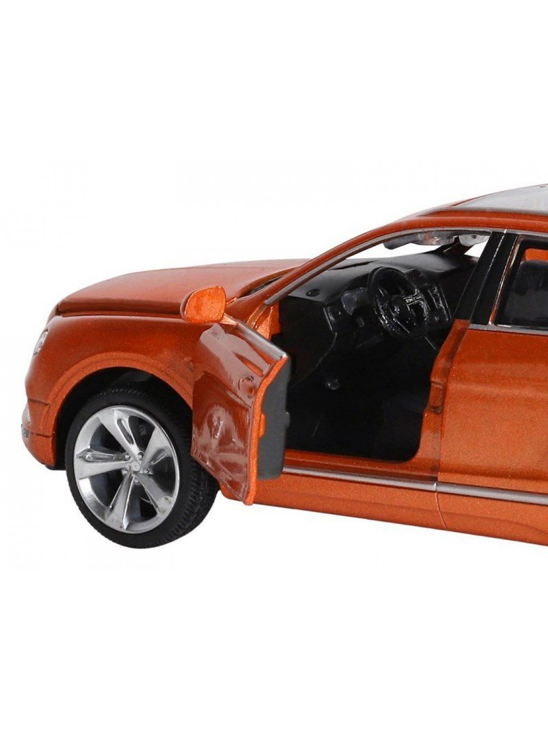 Машина "АВТОПАНОРАМА" Bentley Bentayga, оранжевый, 1/34, свет, звук, инерция, в/к 17,5*13,5*9 см