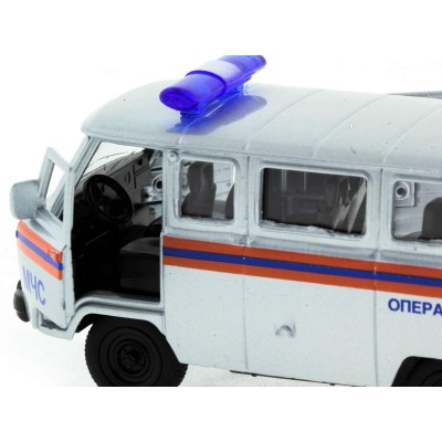 Машина "АВТОПАНОРАМА" инерц. УАЗ-452 (МЧС) 1/50, в/к 12*7*5,5 см