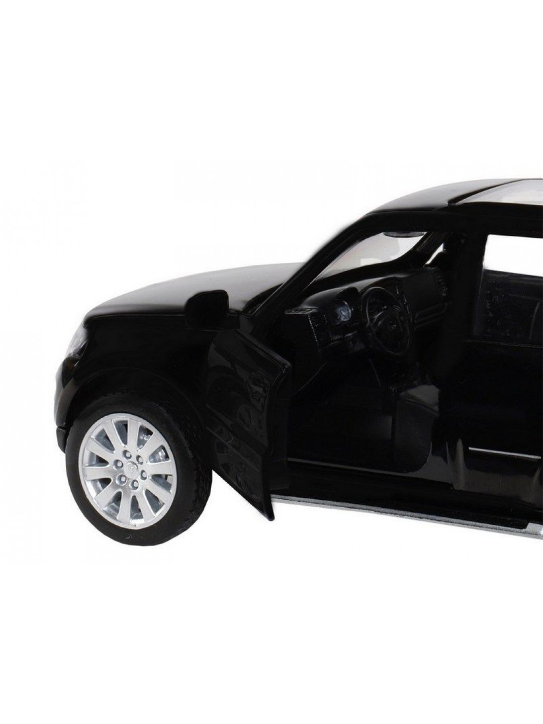 Машина "АВТОПАНОРАМА" Mitsubishi Pajero 4WD Tubro, черный, 1/33, свет, звук, в/к 17,5*13,5*9 см