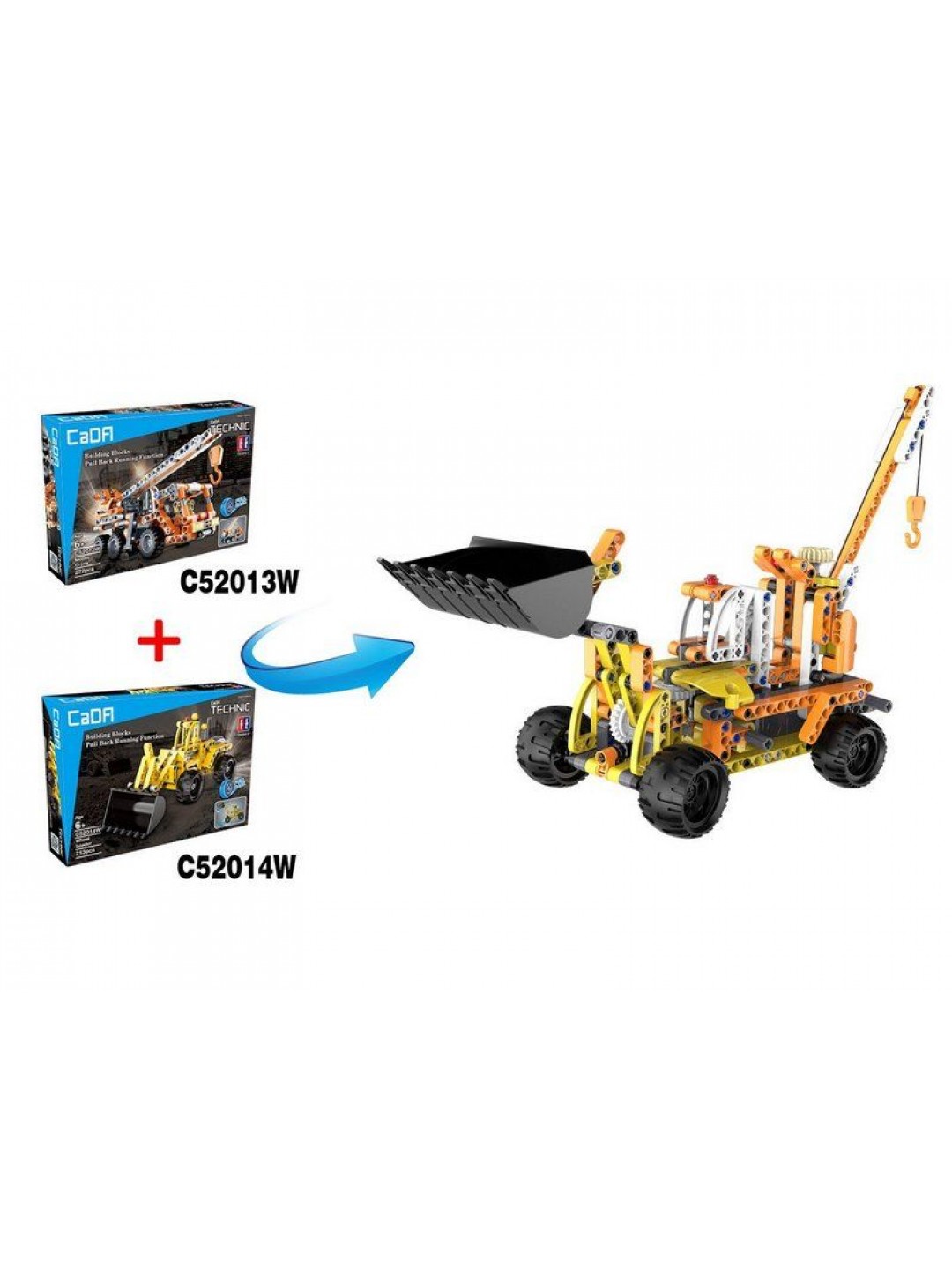Конструктор CaDA Technic бульдозер совместим с C52013W, инерционный (213 детали)