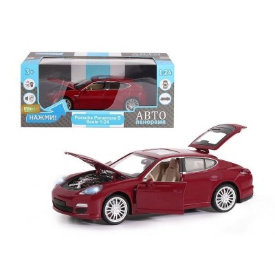 Машина "АВТОПАНОРАМА" Porsche Panamera S, красный, 1/24, в/к 24,5*12,5*10,5 см