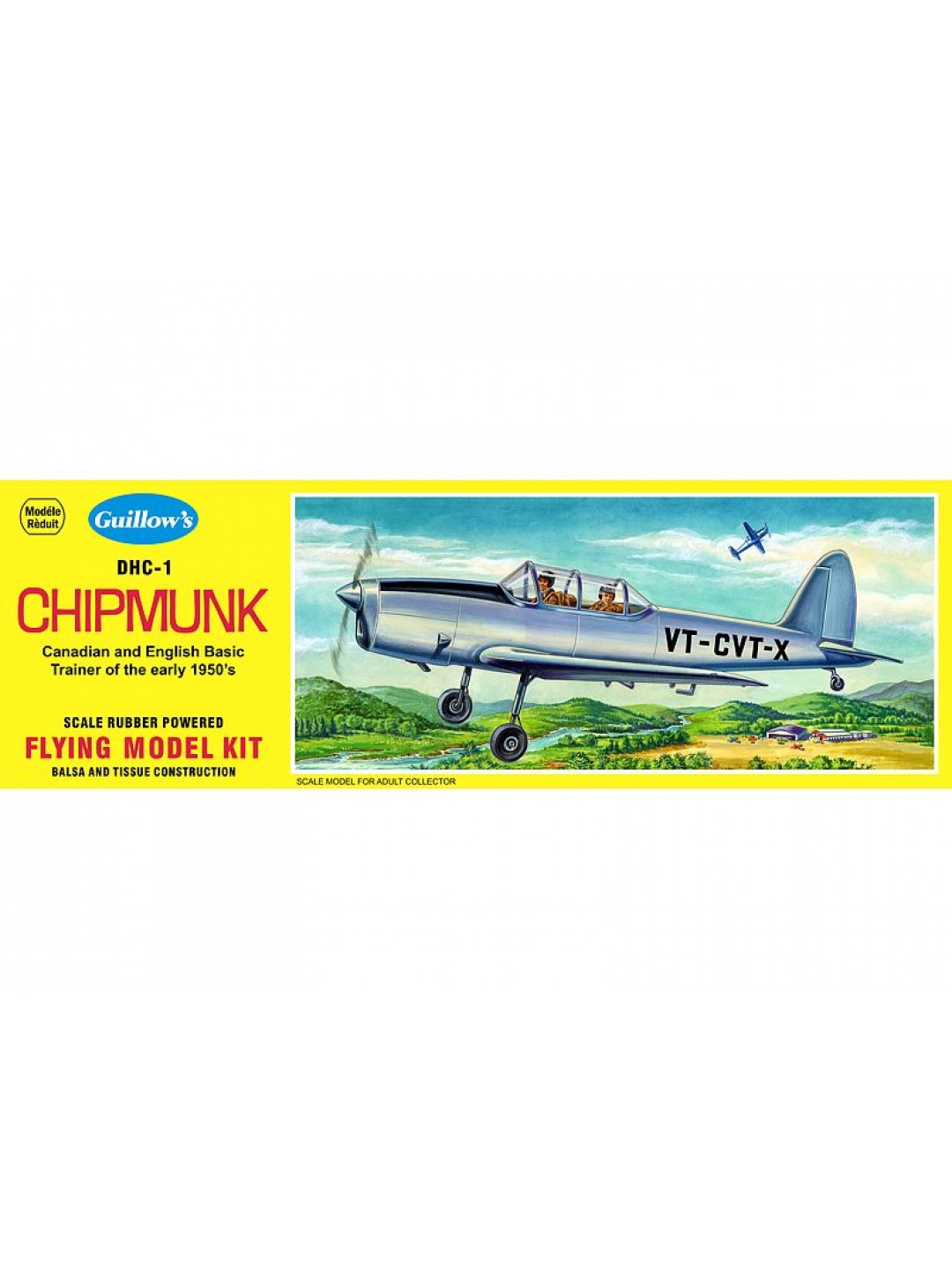 Сборная дер.модель.Самолет D.H. Chipmunk. Guillows 1:24